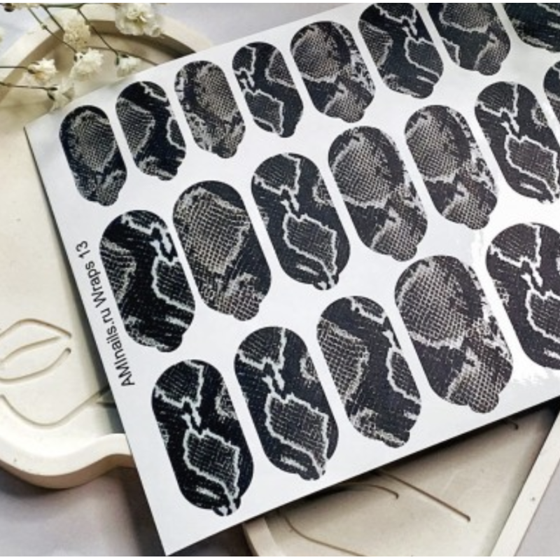 Nagelfolie 13 Nail Wraps für Maniküre AMINAILS-NAIL WRAPS SELBSTKLEBEND-Double Beauty Shop