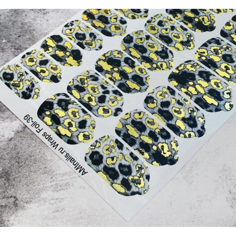 Nagelfolie 39 Foil Nail Wraps für Maniküre AMINAILS-NAIL WRAPS SELBSTKLEBEND-Double Beauty Shop