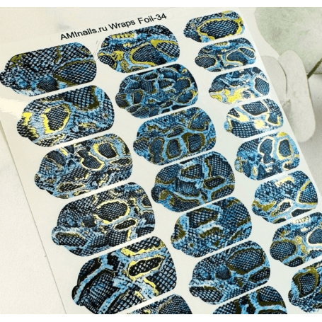 Nagelfolie 34 Foil Nail Wraps für Maniküre AMINAILS