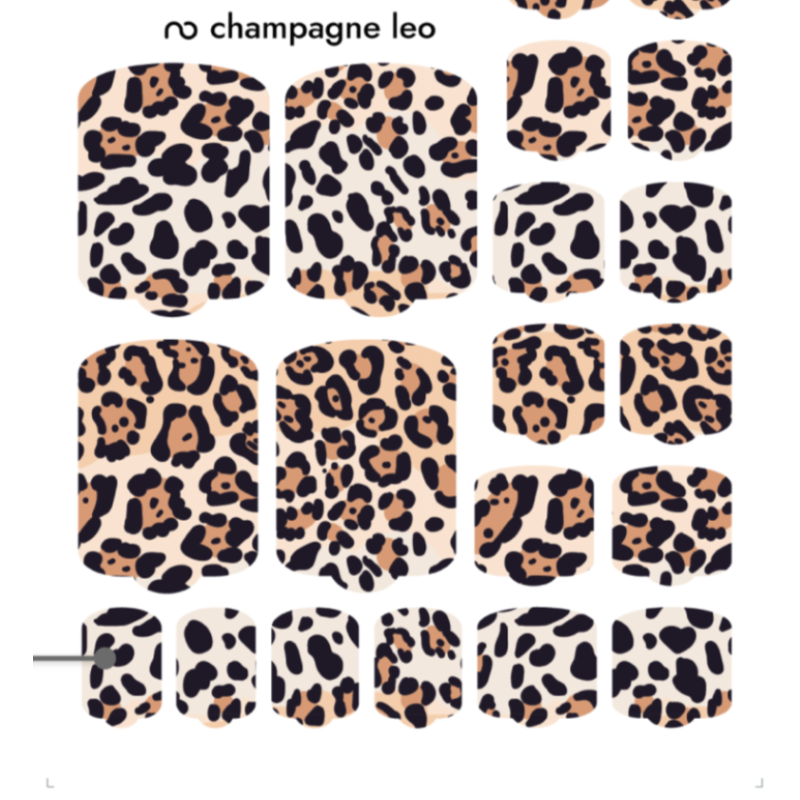 Nagelfolie Champagne leo - PEDIKÜRE Nail Wraps by Provocative Nails-NAIL WRAPS SELBSTKLEBEND-Double Beauty Shop