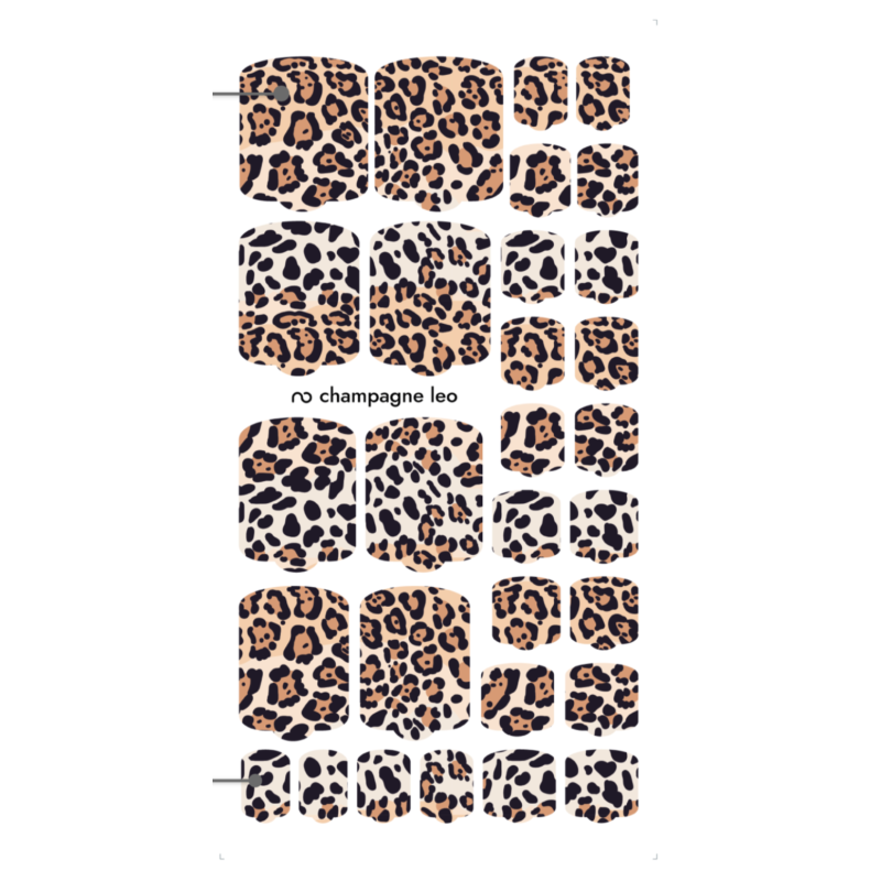 Nagelfolie Champagne leo - PEDIKÜRE Nail Wraps by Provocative Nails-NAIL WRAPS SELBSTKLEBEND-Double Beauty Shop