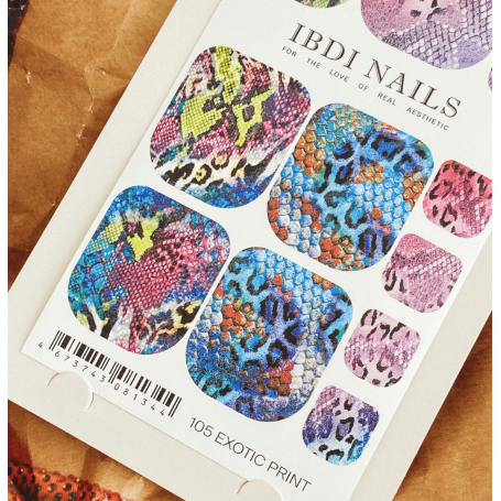 105 EXOTIC PRINT -  PEDIKÜRE Nail Wraps IBDI Nails
