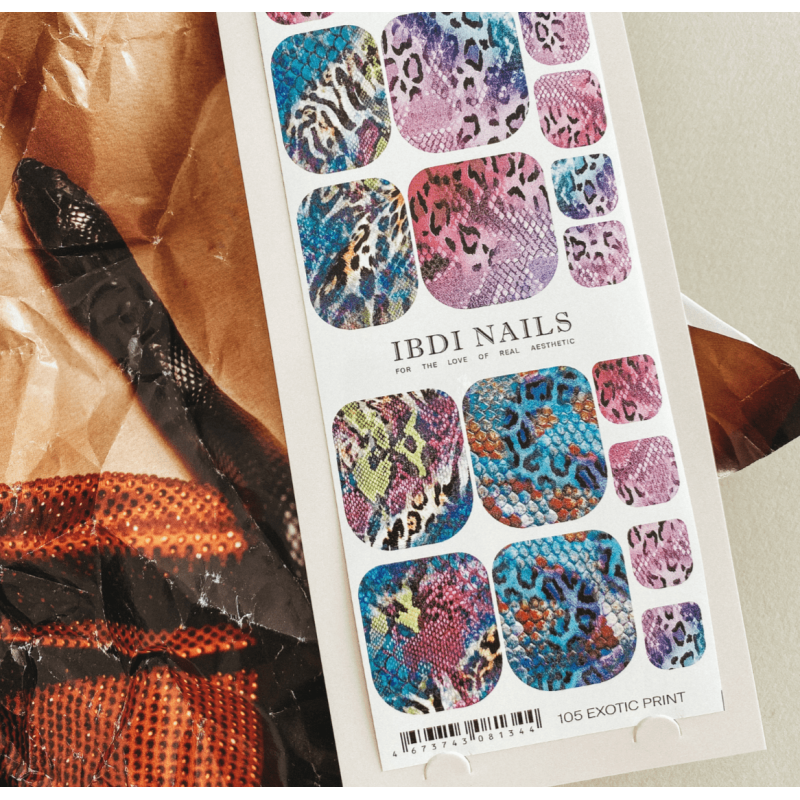 105 EXOTIC PRINT -  PEDIKÜRE Nail Wraps IBDI Nails-NAIL WRAPS SELBSTKLEBEND-Double Beauty Shop
