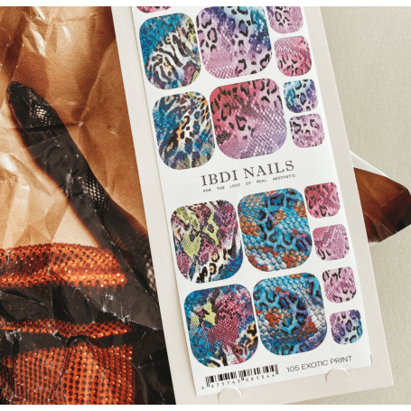 105 EXOTIC PRINT -  PEDIKÜRE Nail Wraps IBDI Nails