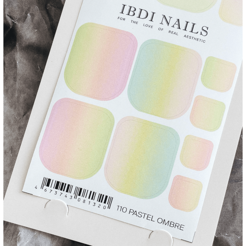110 PASTEL OMBRE -  PEDIKÜRE Nail Wraps IBDI Nails-NAIL WRAPS SELBSTKLEBEND-Double Beauty Shop