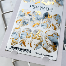 15 BLUE HARMONY - Nail Wraps IBDI Nails 2