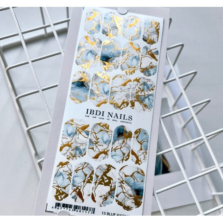 15 BLUE HARMONY - Nail Wraps IBDI Nails