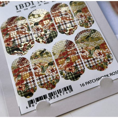 16 PATCHWORK ROSE - Nail Wraps IBDI Nails