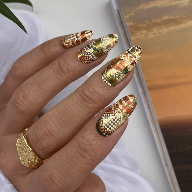 16 PATCHWORK ROSE - Nail Wraps IBDI Nails-NAIL WRAPS SELBSTKLEBEND-Double Beauty Shop