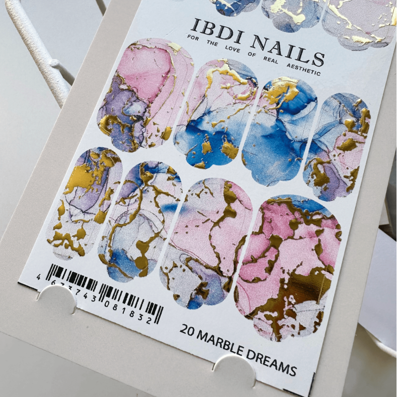 20 MARBLE DREAMS - Nail Wraps IBDI Nails-NAIL WRAPS SELBSTKLEBEND-Double Beauty Shop