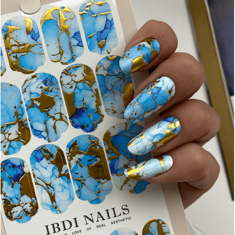 21 BLUE MAGIC - Nail Wraps IBDI Nails-NAIL WRAPS SELBSTKLEBEND-Double Beauty Shop