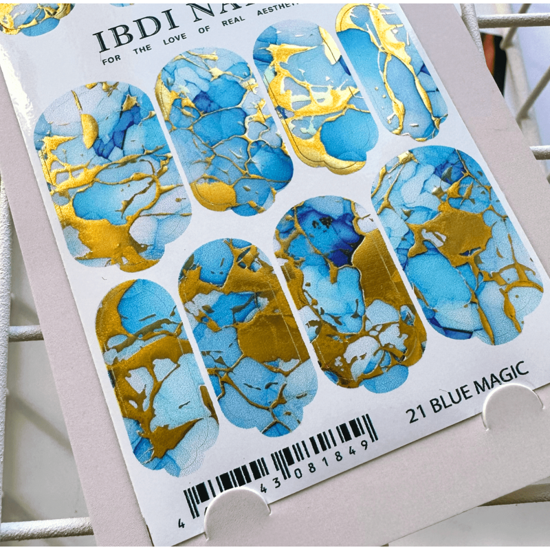 21 BLUE MAGIC - Nail Wraps IBDI Nails-NAIL WRAPS SELBSTKLEBEND-Double Beauty Shop