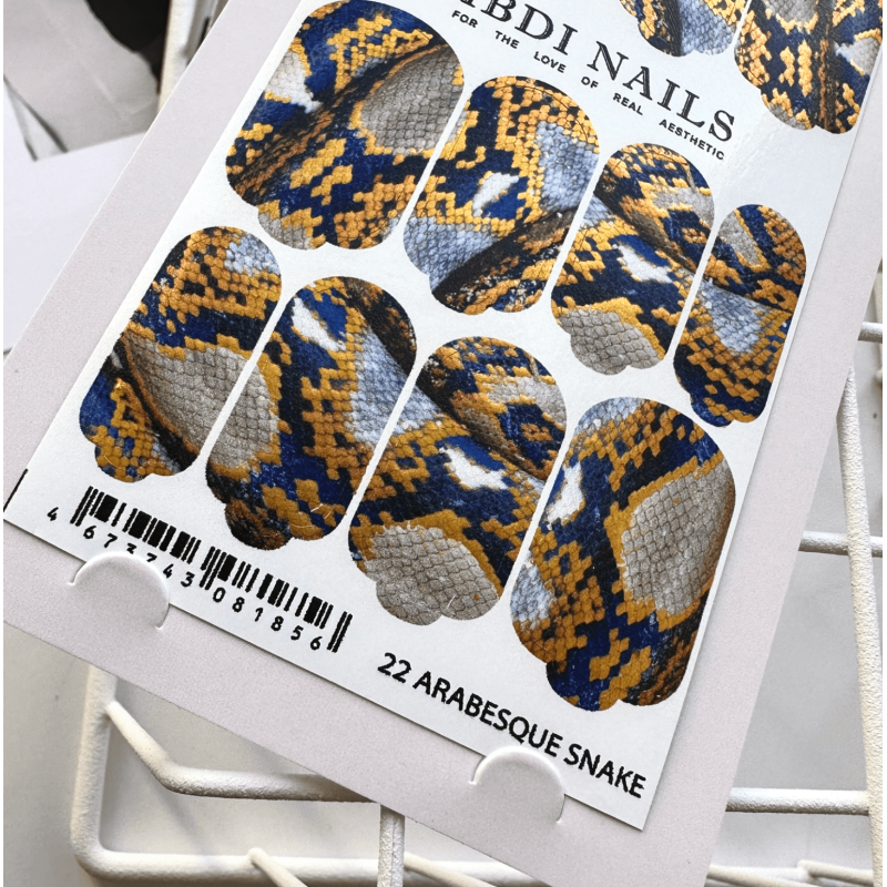 22 ARABESQUE SNAKE - Nail Wraps IBDI Nails-NAIL WRAPS SELBSTKLEBEND-Double Beauty Shop