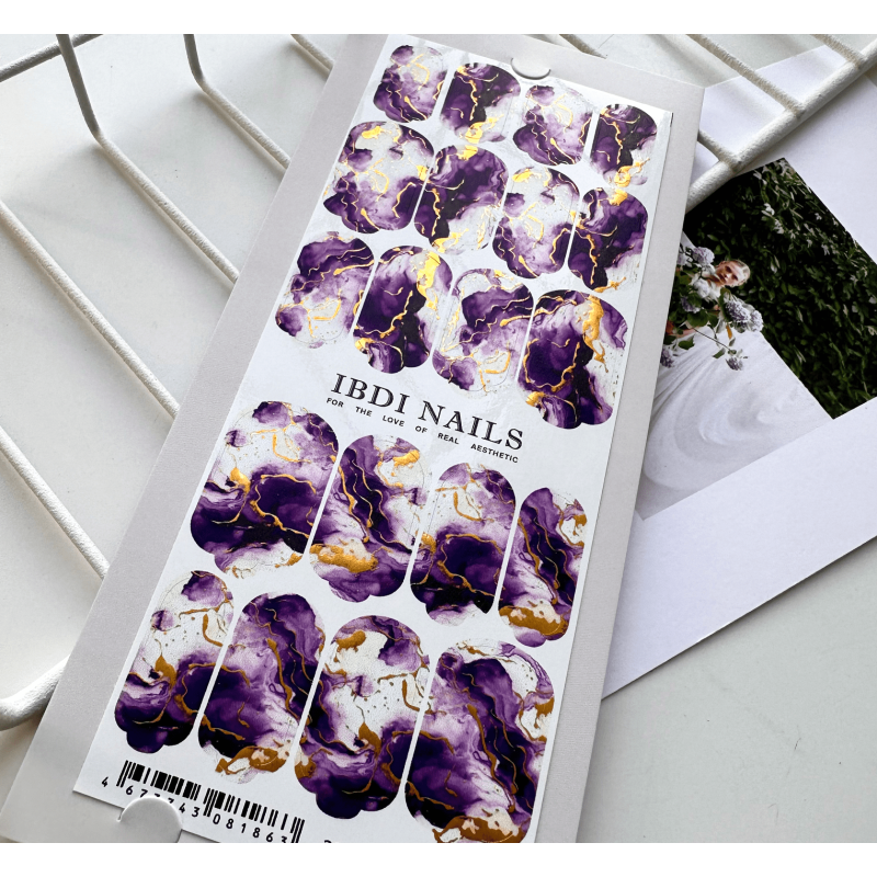 23 AMETHYST MARBLE - Nail Wraps IBDI Nails-NAIL WRAPS SELBSTKLEBEND-Double Beauty Shop