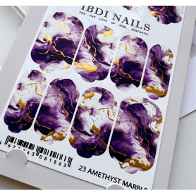 23 AMETHYST MARBLE - Nail Wraps IBDI Nails 2
