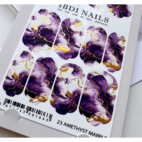 23 AMETHYST MARBLE - Nail Wraps IBDI Nails