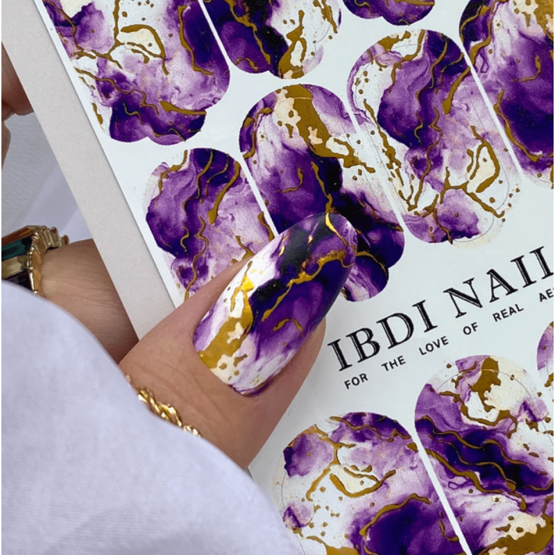23 AMETHYST MARBLE - Nail Wraps IBDI Nails-NAIL WRAPS SELBSTKLEBEND-Double Beauty Shop