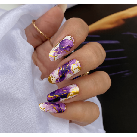 23 AMETHYST MARBLE - Nail Wraps IBDI Nails