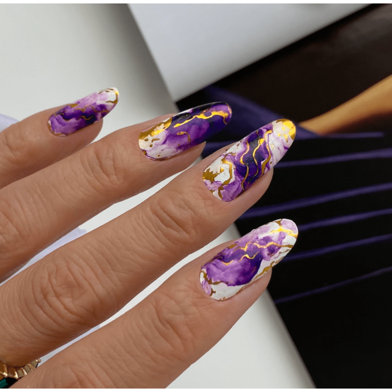 23 AMETHYST MARBLE - Nail Wraps IBDI Nails-NAIL WRAPS SELBSTKLEBEND-Double Beauty Shop