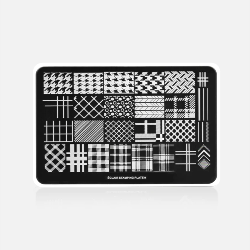 09 CHECK & PEPLITE - Stamping Schablone ECLAIR-ALLE SCHABLONEN-Double Beauty Shop