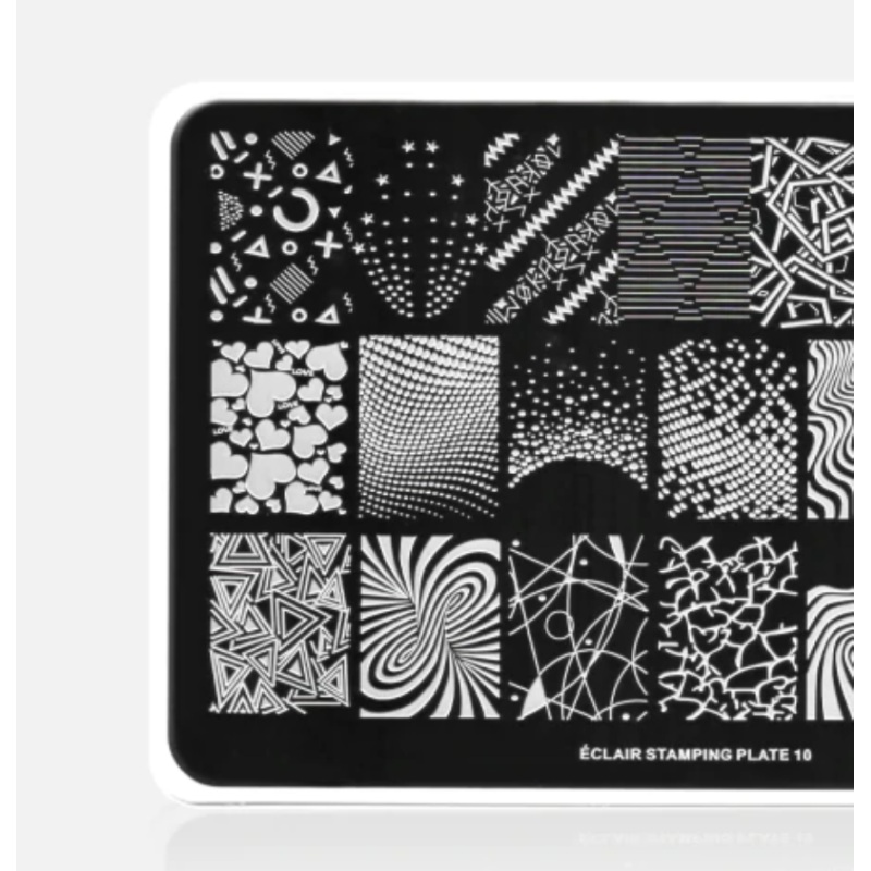 10 MODERN GEOMETRIC - Stamping Schablone ECLAIR-ALLE SCHABLONEN-Double Beauty Shop