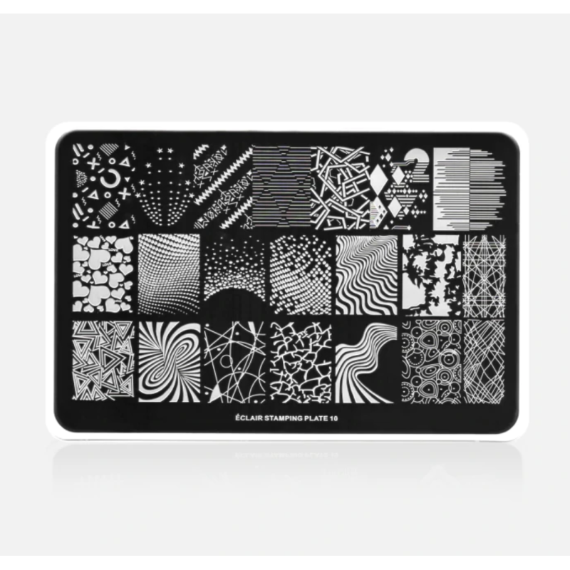 10 MODERN GEOMETRIC - Stamping Schablone ECLAIR-ALLE SCHABLONEN-Double Beauty Shop