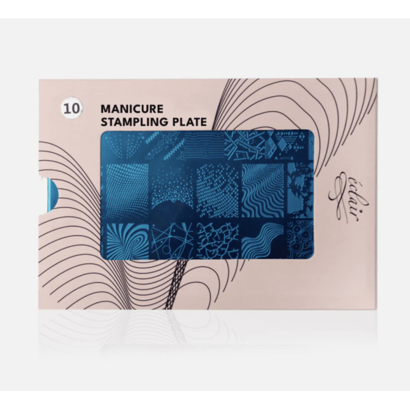 10 MODERN GEOMETRIC - Stamping Schablone ECLAIR-ALLE SCHABLONEN-Double Beauty Shop