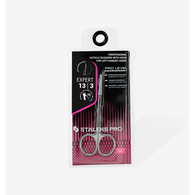 Für Linkshänder mit gebogener Spitze Hautschere EXPERT 13 (SE-13) 19 mm STALEKS-SCHEREN-Double Beauty Shop