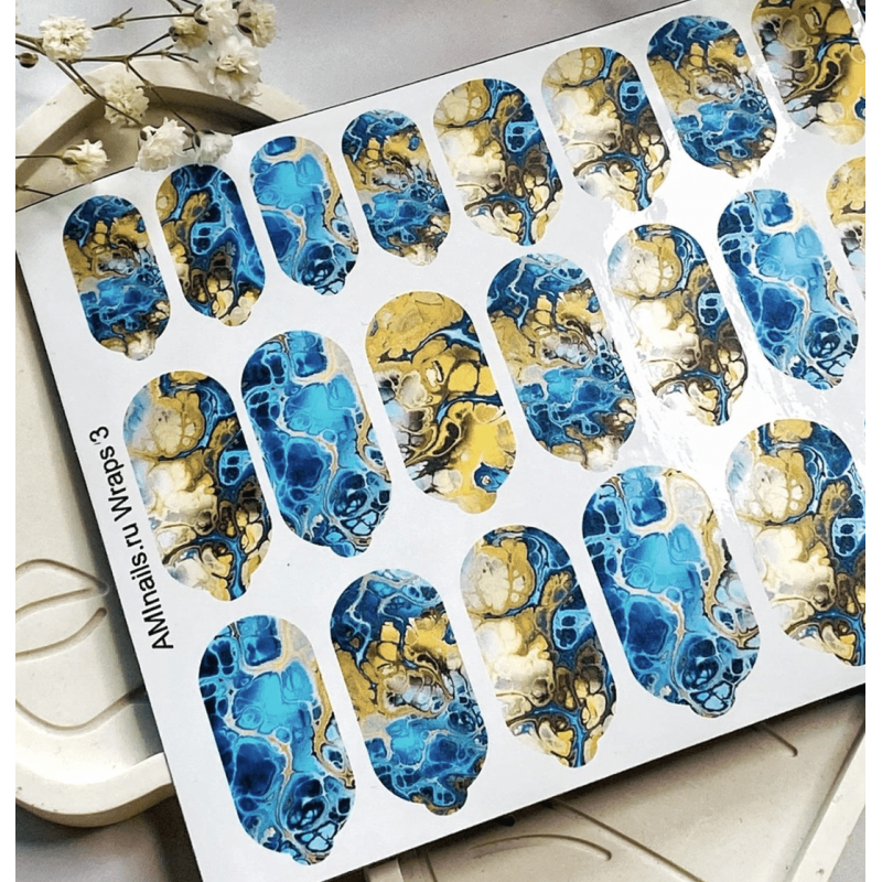 Nagelfolie 03 Foil Nail Wraps für Maniküre AMINAILS-NAIL WRAPS SELBSTKLEBEND-Double Beauty Shop