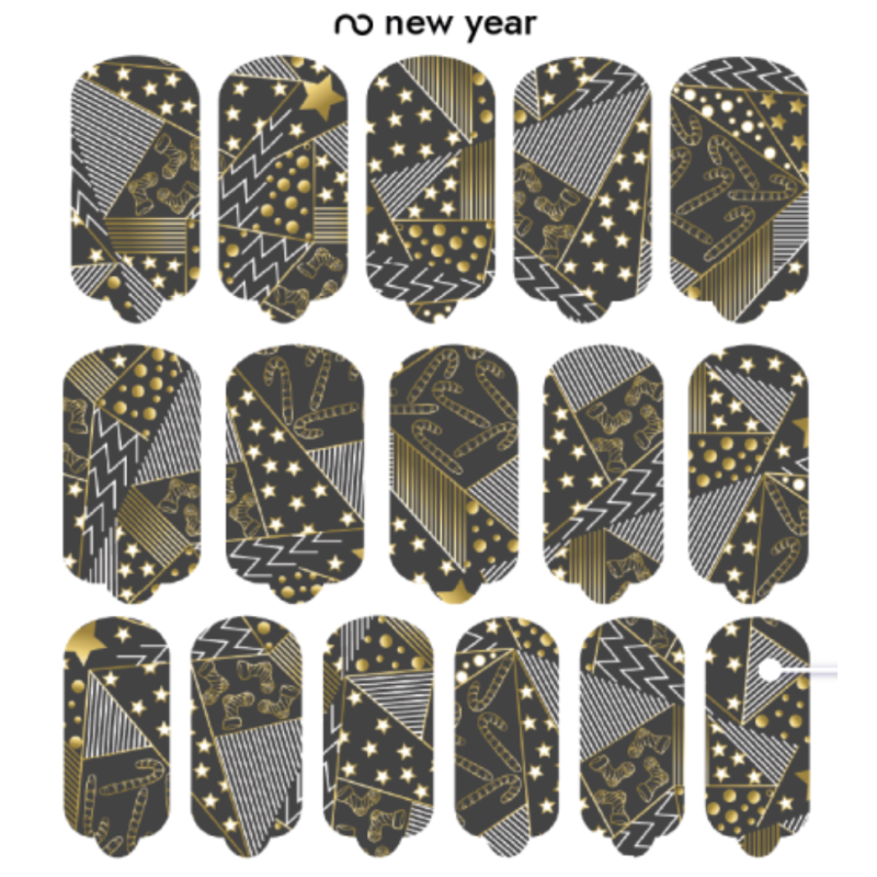 Nagelfolie New Year - Nail Wraps by Provocative Nails-NAIL WRAPS SELBSTKLEBEND-Double Beauty Shop