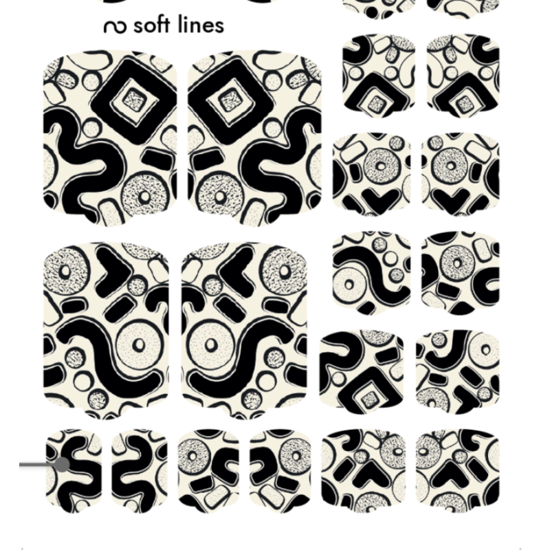 Nagelfolie Soft lines - PEDIKÜRE Nail Wraps by Provocative Nails-NAIL WRAPS SELBSTKLEBEND-Double Beauty Shop