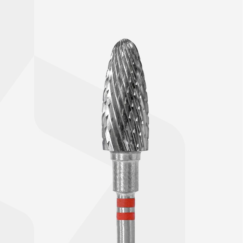 Hartmetall 6,0mm Flamme rot Fräseraufsatz STALEKS-Hartmetallfräser-Double Beauty Shop