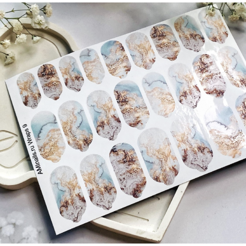 Nagelfolie 09 Nail Wraps für Maniküre AMINAILS-NAIL WRAPS SELBSTKLEBEND-Double Beauty Shop