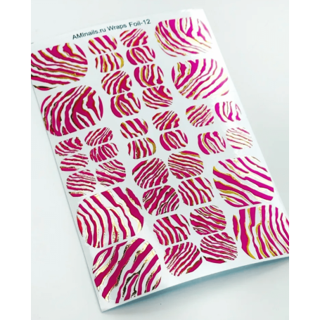 Nagelfolie 12 Foil Nail Wraps für Pediküre AMINAILS