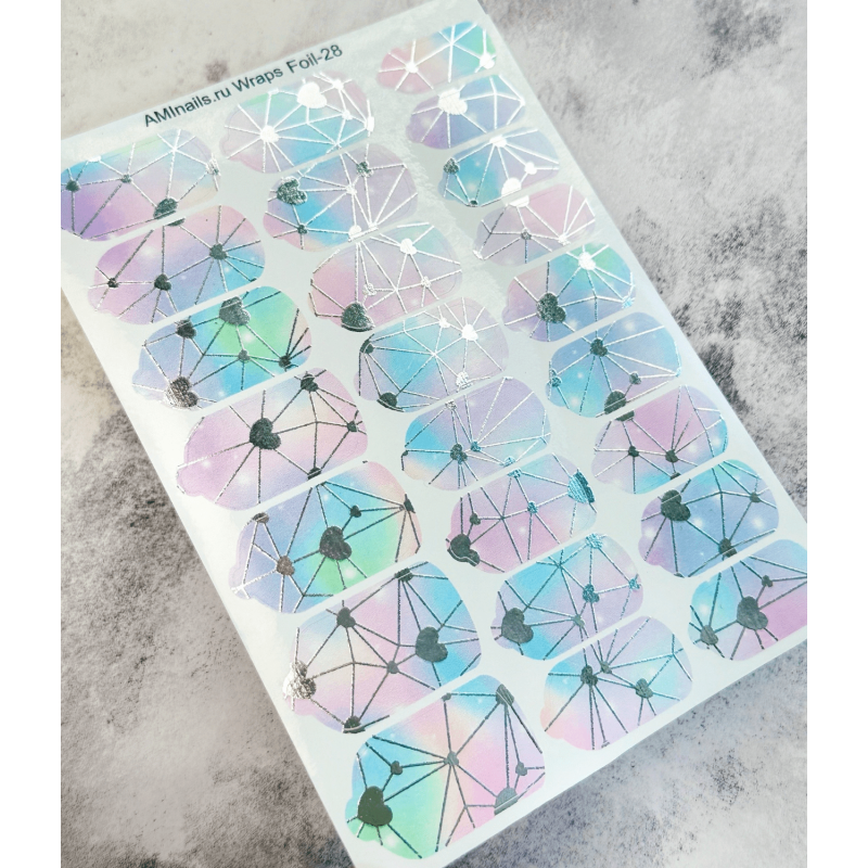 Nagelfolie 28 Foil Nail Wraps für Maniküre AMINAILS-NAIL WRAPS SELBSTKLEBEND-Double Beauty Shop