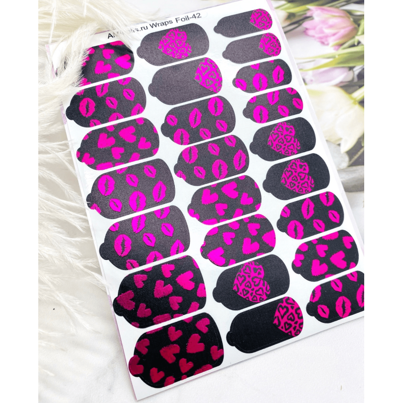 Nagelfolie 42 Foil Nail Wraps für Maniküre AMINAILS-NAIL WRAPS SELBSTKLEBEND-Double Beauty Shop