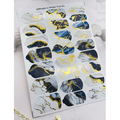 Nagelfolie 52 Foil Nail Wraps für Maniküre AMINAILS