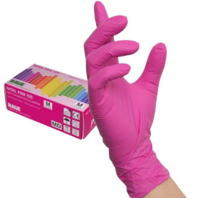 NITRIL HANDSCHUHE GRÖßE M (Pink) 100 STÜCK