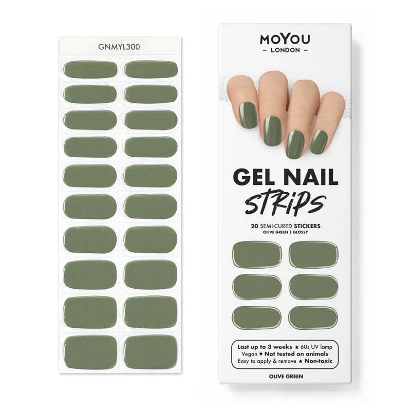 OLIVE GREEN - Gel Nail Strip (Gel Wraps) MoYou London-WRAPS-Double Beauty Shop