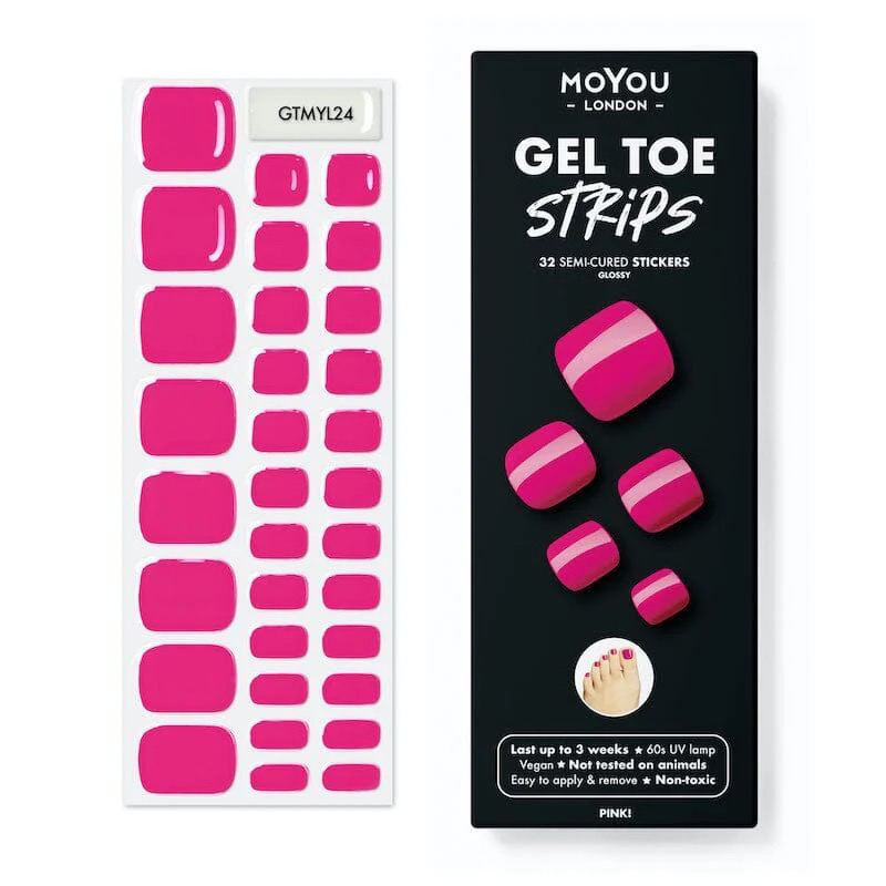 PINK - PEDIKÜRE Gel Nail Strip (Gel Wraps) MoYou London-WRAPS-Double Beauty Shop