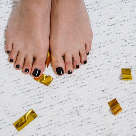 JET BLACK - PEDIKÜRE Gel Nail Strip (Gel Wraps) MoYou London