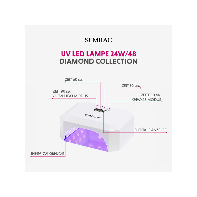 UV/LED-Lampe Diamond Collection 24W/48 Semilac-LED Lampen-Double Beauty Shop