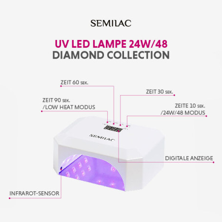 UV/LED-Lampe Diamond Collection 24W/48 Semilac