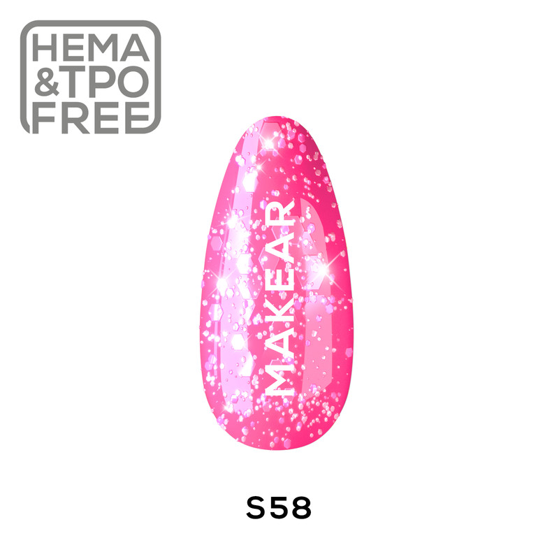 S58 Pink Star - UV Nagellack ohne Hema 8ml MAKEAR-UV NAGELLACKE-Double Beauty Shop