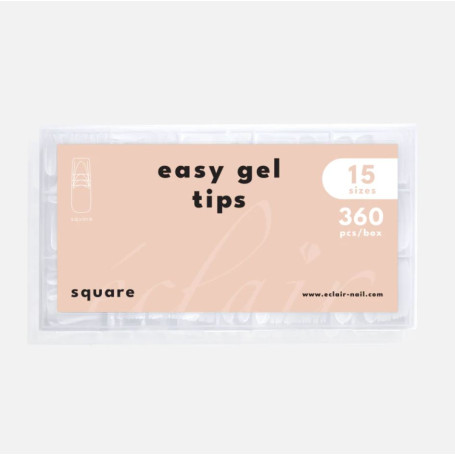 SQUARE - EASY GEL TIPS (soft gel tips) 360stk ECLAIR