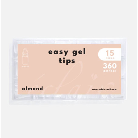 ALMOND - EASY GEL TIPS (soft gel tips) 360stk ECLAIR