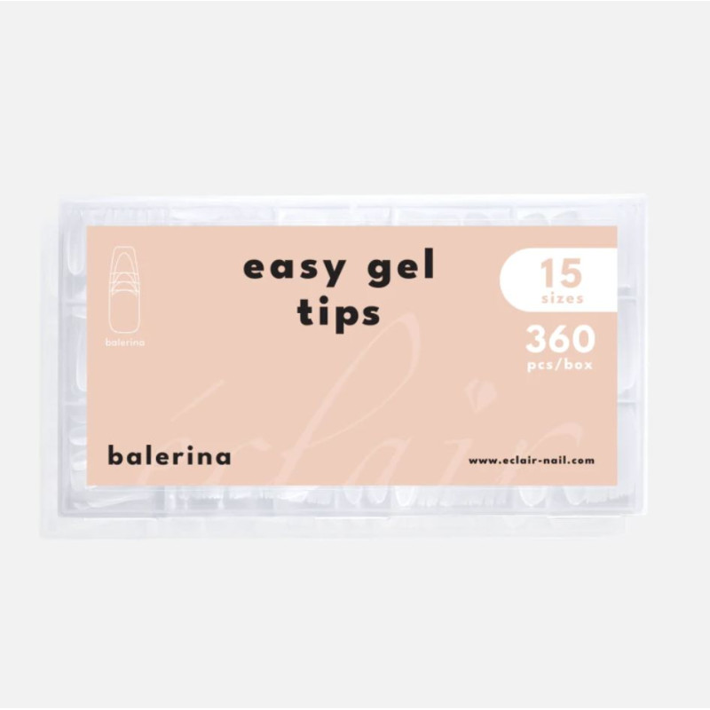 BALERINA - EASY GEL TIPS (soft gel tips) 360stk ECLAIR-TIPS-Double Beauty Shop
