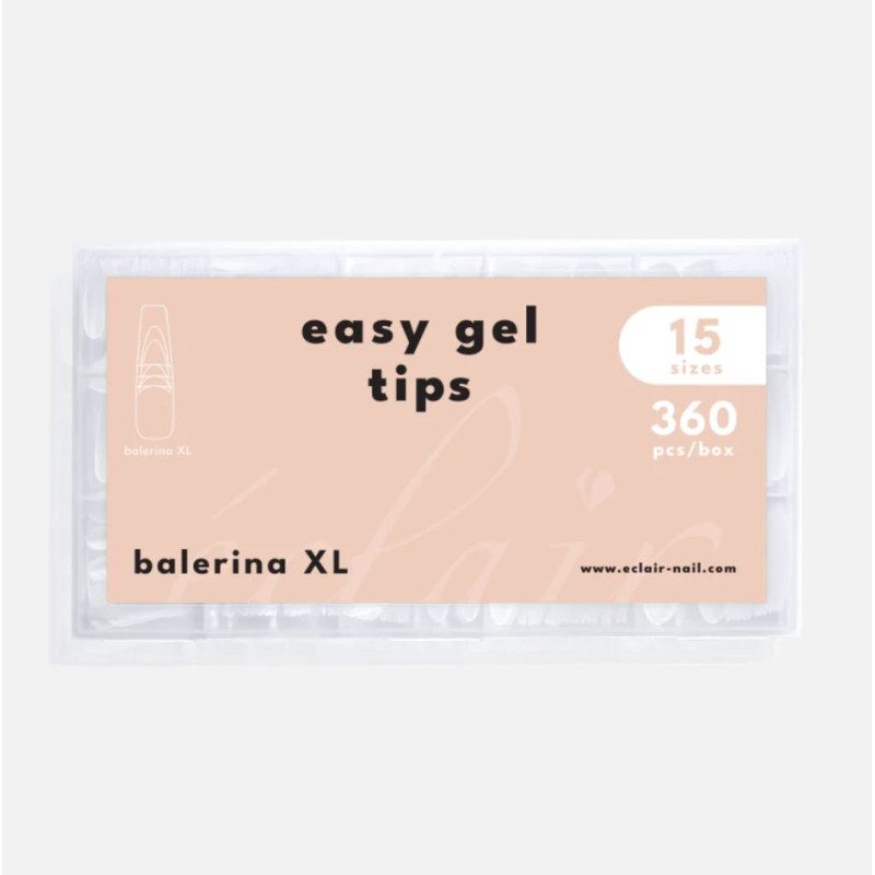 BALERINA XL - EASY GEL TIPS (soft gel tips) 360stk ECLAIR-TIPS-Double Beauty Shop