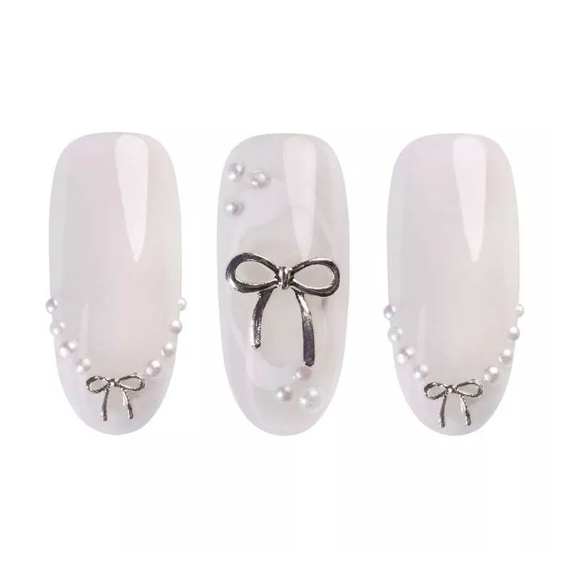 Silver Bows 3D - Nail Art Set Neonail-Online-Shop-Double Beauty Shop