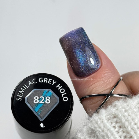 828 Grey Holo - UV Nagellack 7ml Semilac